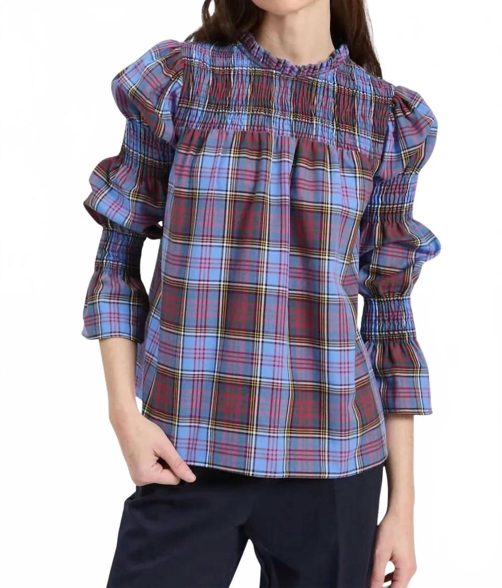 NEW VILAGALLO senna plaid shirt in blue